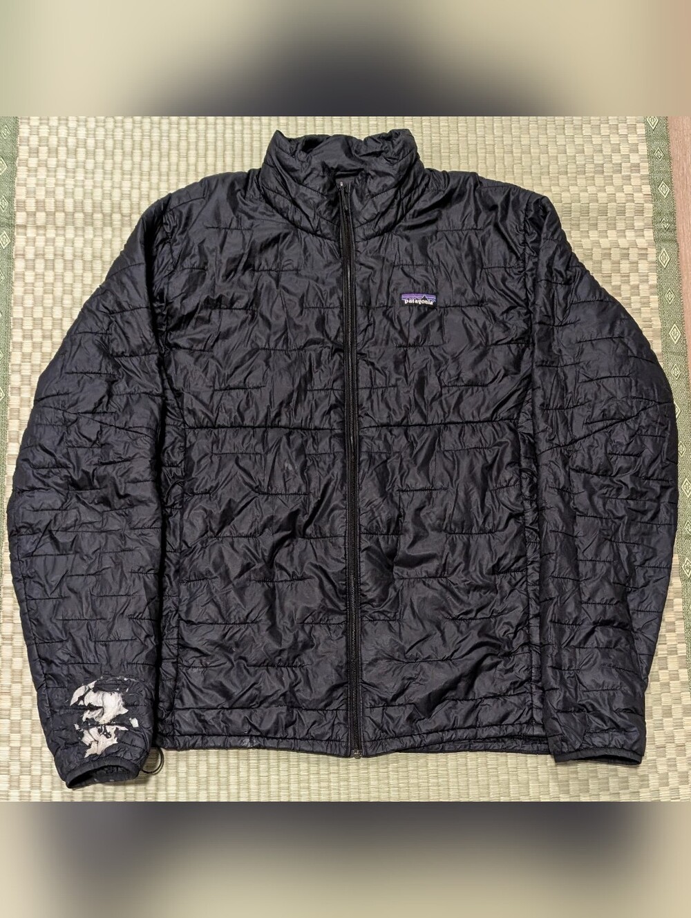 Patagonia Micropuff Full Zip Insulated Jacket Black Men's Size XL *FLAWED*